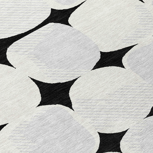 3' X 5' Black Gray And Ivory Abstract Washable Indoor Outdoor Area Rug
