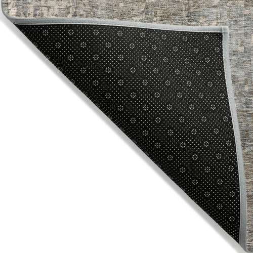 5' X 8' Beige Gray And Taupe Abstract Washable Indoor Outdoor Area Rug