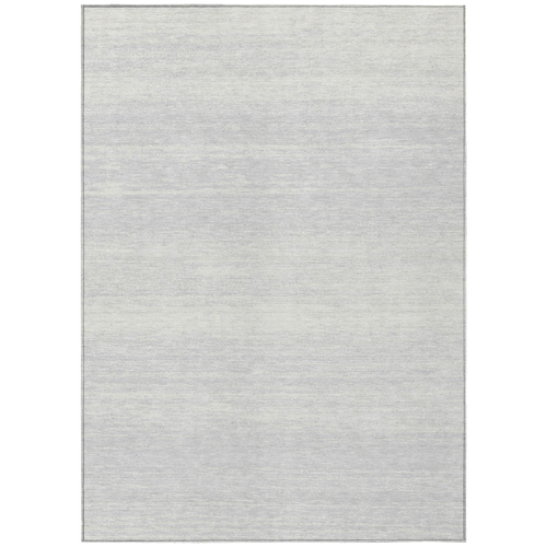 3' X 5' Silver And Gray Striped Washable Indoor Outdoor Area Rug