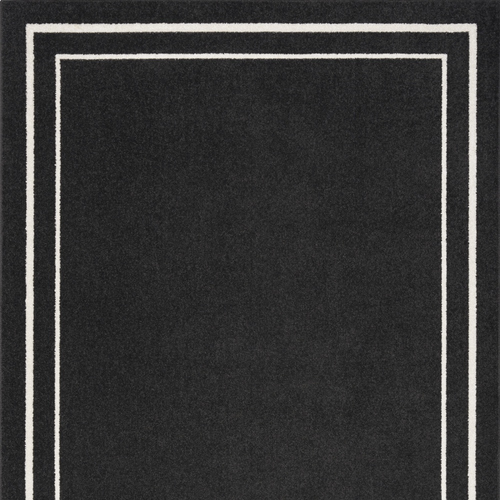 5' X 7' Black And Ivory Indoor Outdoor Area Rug