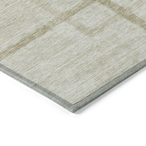 5' X 8' Beige Tan And Taupe Geometric Washable Indoor Outdoor Area Rug