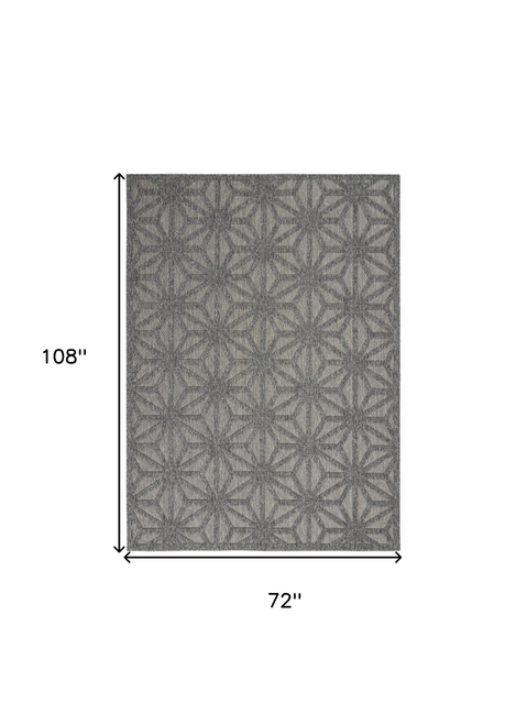 6' X 9' Dark Gray And Light Gray Geometric Indoor Outdoor Area Rug