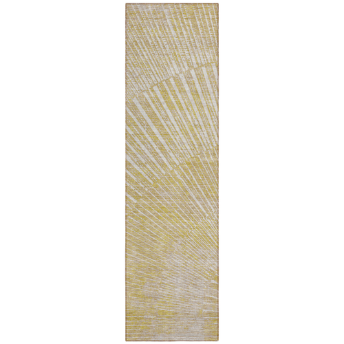 8' Runner Wheat Abstract Washable Non Skid Indoor Outdoor Runner Rug