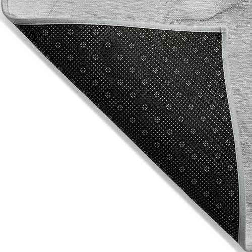 8' Runner Gray Abstract Washable Non Skid Indoor Outdoor Runner Rug