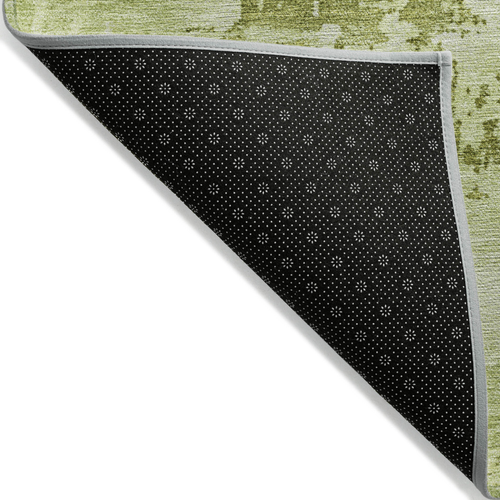 3' X 5' Lime Green And Ivory Abstract Washable Indoor Outdoor Area Rug