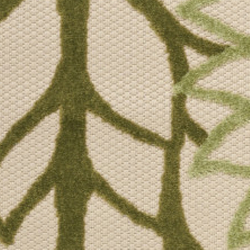 4' X 6' Ivory And Green Floral Indoor Outdoor Area Rug