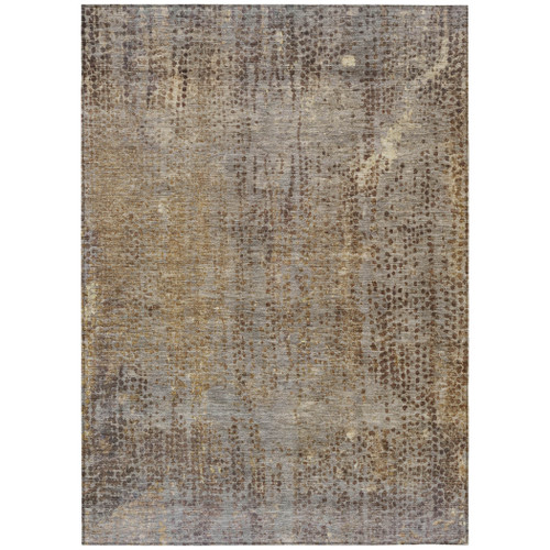 5' X 8' Brown And Ivory Abstract Washable Indoor Outdoor Area Rug - Brown, Ivory