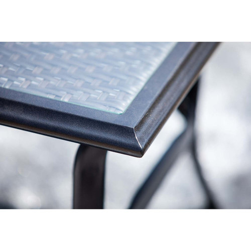 21" Black Metal Outdoor Coffee Table