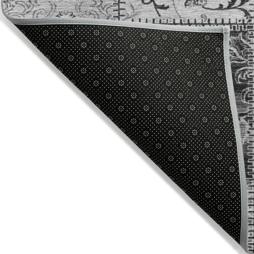 5' X 8' Gray Patchwork Washable Non Skid Indoor Outdoor Area Rug