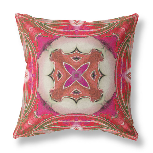26" X 26" Hot Gray Blown Seam Geometric Indoor Outdoor Throw Pillow