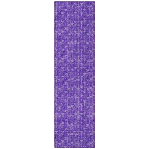 8' Runner Purple Geometric Washable Non Skid Indoor Outdoor Runner Rug
