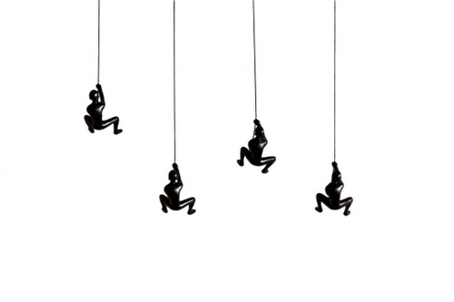 Homeroots Home Decor Resin Black Climbing Man, 6 x 3 x 3 inches, 4 Pack