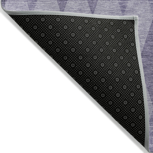 3' X 5' Purple Geometric Washable Non Skid Indoor Outdoor Area Rug