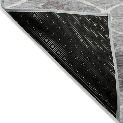 5' X 8' Gray Charcoal And Brown Medallion Washable Indoor Outdoor Area Rug