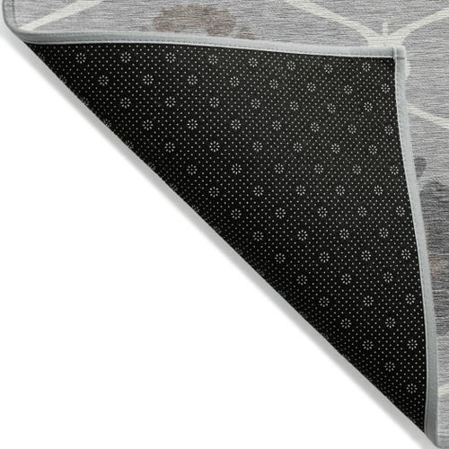 5' X 8' Gray Charcoal And Brown Medallion Washable Indoor Outdoor Area Rug