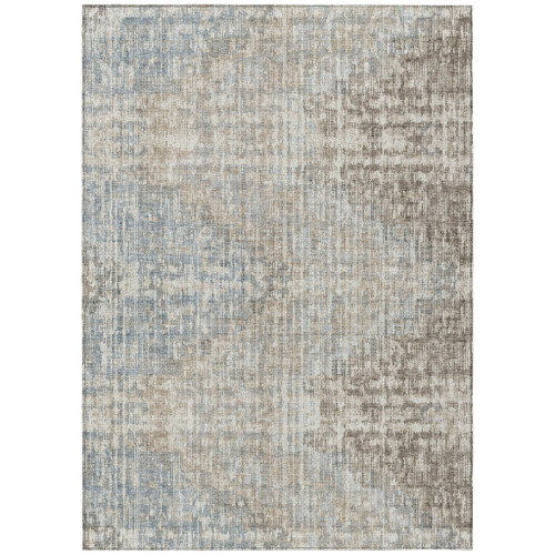 5' X 8' Beige And Gray Geometric Washable Indoor Outdoor Area Rug - Beige, Gray
