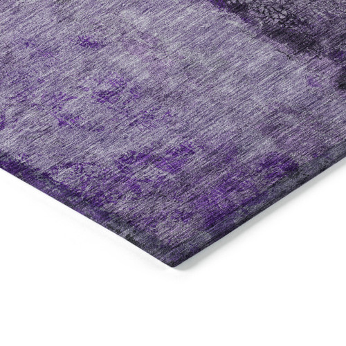 5' X 8' Purple Lavender And Lilac Abstract Washable Indoor Outdoor Area Rug