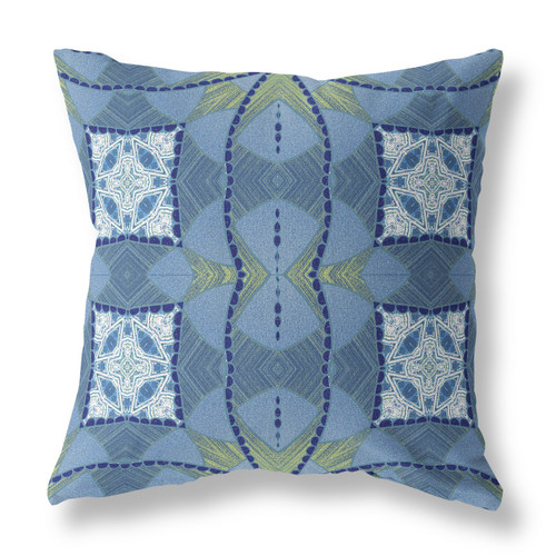 26" X 26" Muted Yellow Blown Seam Geometric Indoor Outdoor Throw Pillow