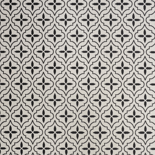 5' X 7' Ivory And Black Geometric Indoor Outdoor Area Rug