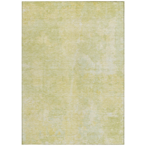 5' X 8' Gold Abstract Washable Non Skid Indoor Outdoor Area Rug