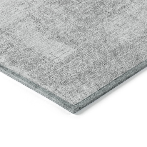 3' X 5' Silver And Gray Abstract Washable Indoor Outdoor Area Rug