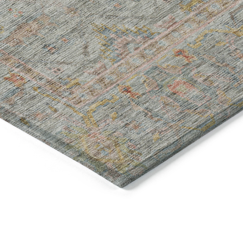 5' X 8' Taupe Terra Cotta And Tan Floral Washable Indoor Outdoor Area Rug