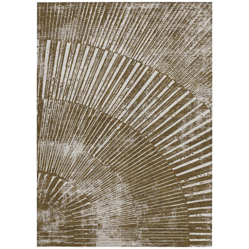 3' X 5' Chocolate Abstract Washable Non Skid Indoor Outdoor Area Rug