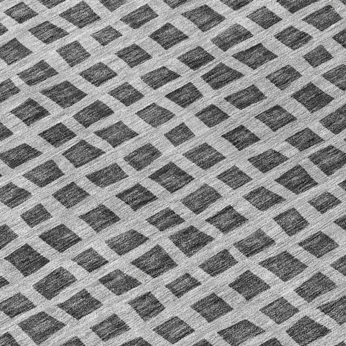 3' X 5' Graphite Gray And Silver Geometric Washable Indoor Outdoor Area Rug