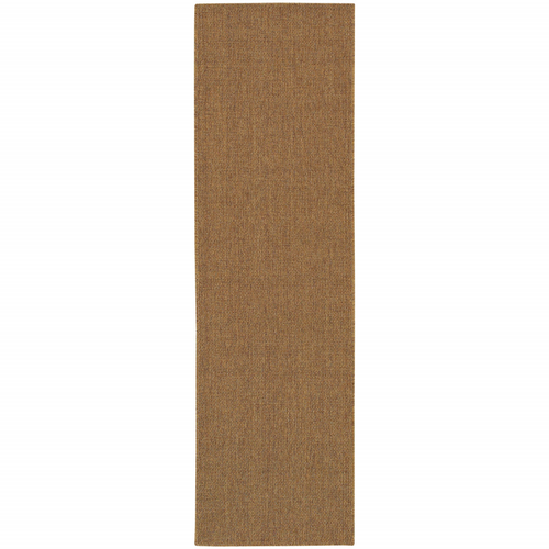 2' X 8' Tan Stain Resistant Indoor Outdoor Area Rug