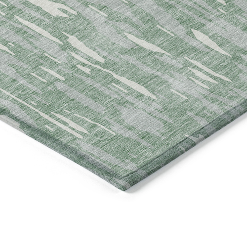 3' X 5' Sage And Ivory Abstract Washable Indoor Outdoor Area Rug