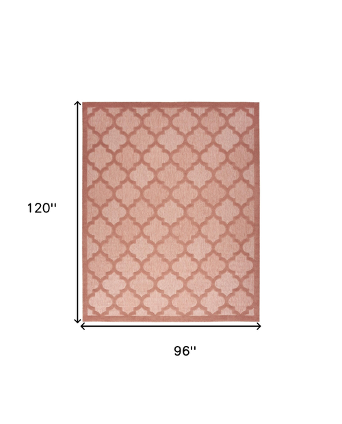 8' X 10' Orange Indoor Outdoor Area Rug