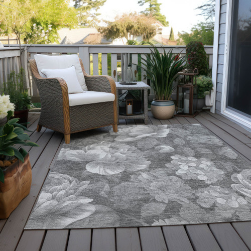 Floral Washable Indoor Outdoor Area Rug