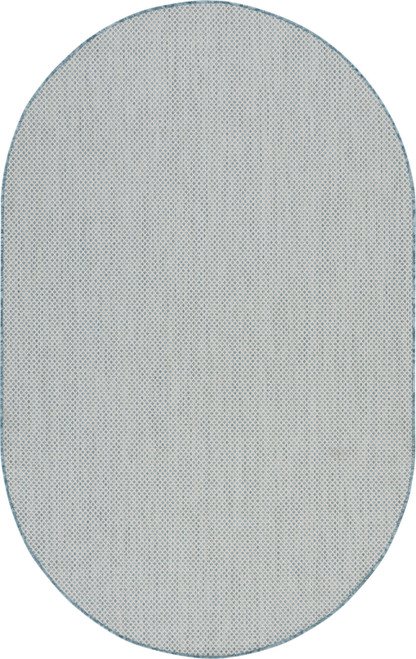 5' X 8' Blue Geometric Power Loom Area Rug
