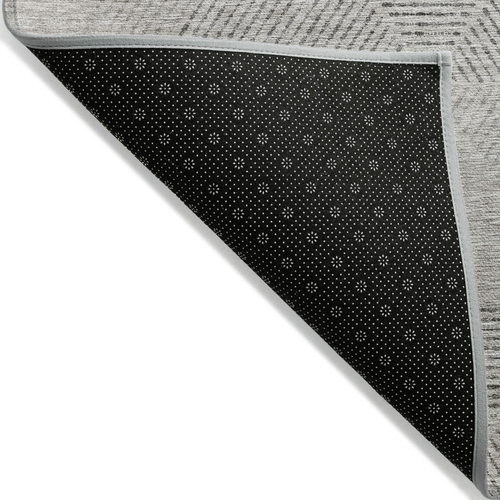 3' X 5' Taupe Brown And Ivory Geometric Washable Indoor Outdoor Area Rug
