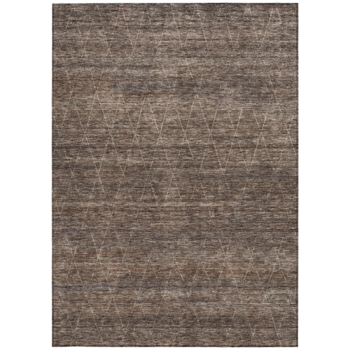3' X 5' Coffee And Ivory Geometric Washable Indoor Outdoor Area Rug
