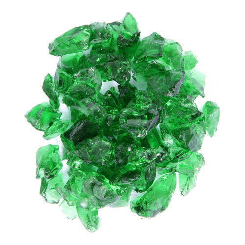 Green Round Reflective Fire Pit Glass