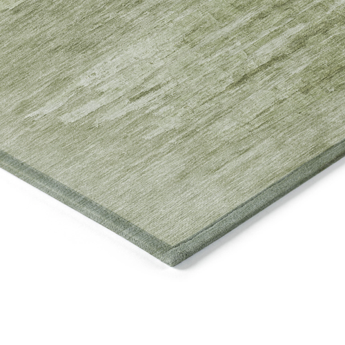 5' X 8' Artichoke Green And Fern Green Abstract Washable Indoor Outdoor Area Rug