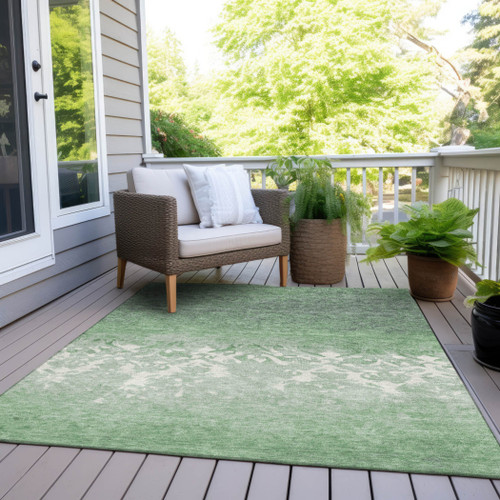 Damask Washable Indoor Outdoor Area Rug