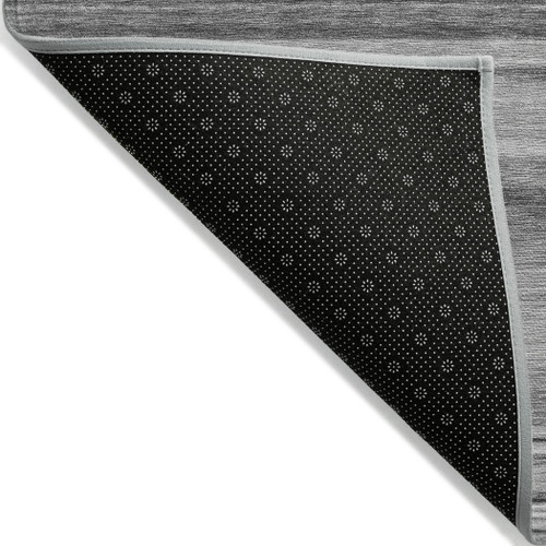 3' X 5' Gray Striped Washable Non Skid Indoor Outdoor Area Rug