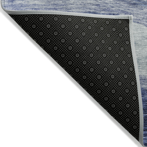 5' X 8' Light Blue And Dark Blue Abstract Washable Indoor Outdoor Area Rug
