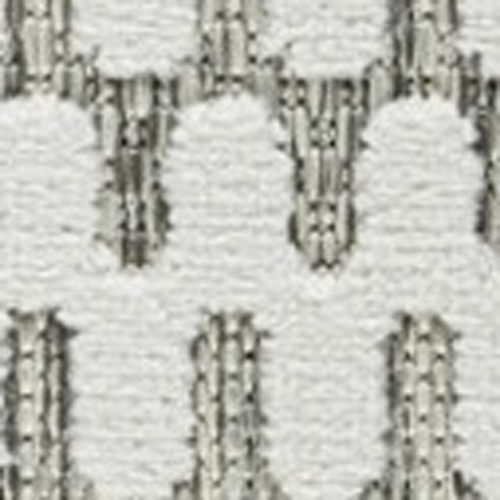 8' Cream and Beige Geometric Distressed Indoor Outdoor Runner Rug