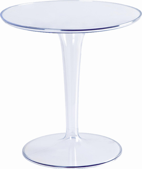 20" Clear Heavy Duty Plastic Indoor Outdoor Round Pedestal End Table