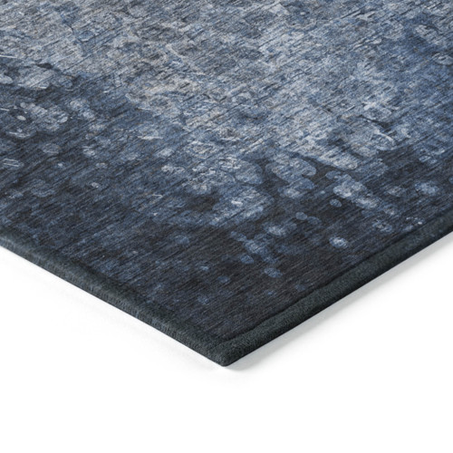 8' Runner Blue Washable Non Skid Indoor Outdoor Runner Rug