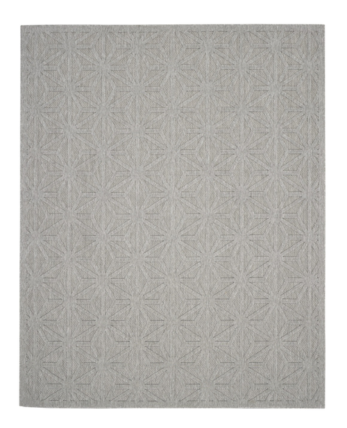 7' X 10' Light Gray And Gray Geometric Indoor Outdoor Area Rug
