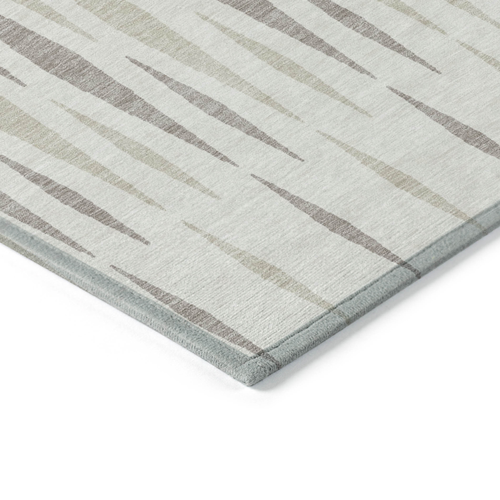3' X 5' Ivory Brown And Beige Geometric Washable Indoor Outdoor Area Rug