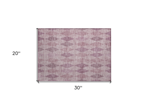 2' X 3' Blush Geometric Washable Non Skid Indoor Outdoor Area Rug