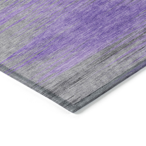 5' X 8' Purple Gray And Charcoal Abstract Washable Indoor Outdoor Area Rug