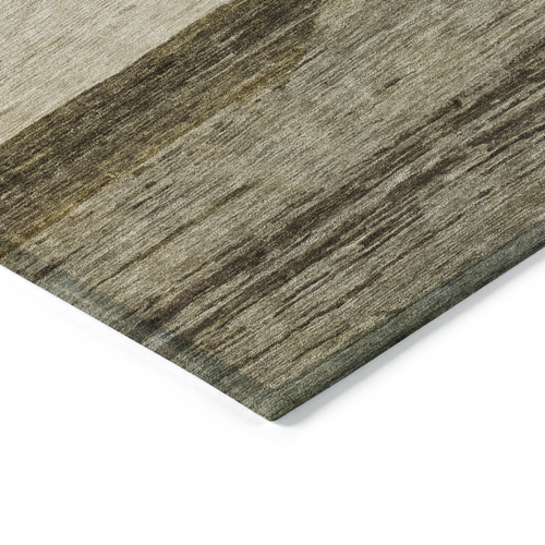3' X 5' Coffee Ivory And Gray Abstract Washable Indoor Outdoor Area Rug