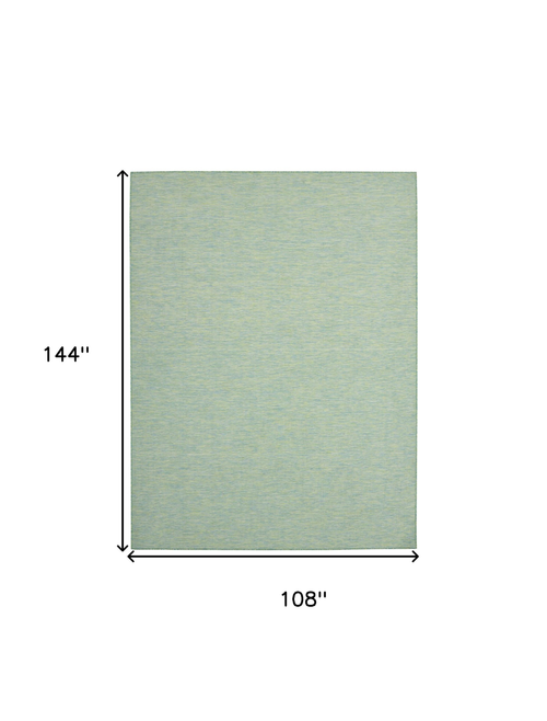 9' X 12' Blue And Green Indoor Outdoor Area Rug