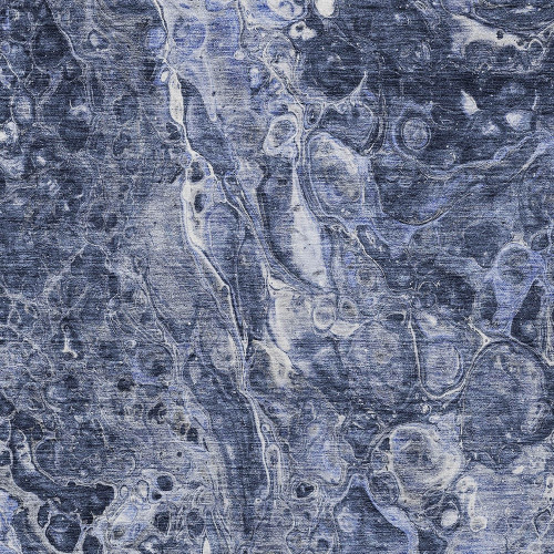 3' X 5' Navy Blue And Gray Abstract Washable Indoor Outdoor Area Rug